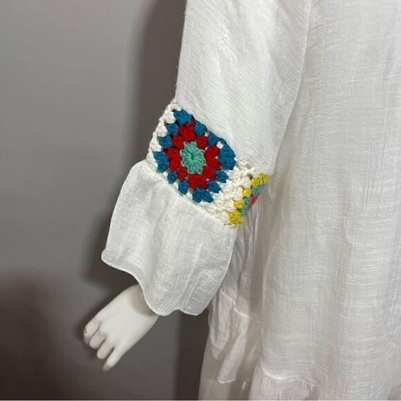 LTX Sportswear Gauze Granny Square Crochet Coverup - M - Picture 10 of 11